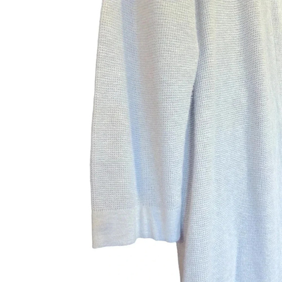 Eileen Fisher Long Organic Cotton Blend Lightweight Open Front Cardigan Gray - Picture 2 of 10